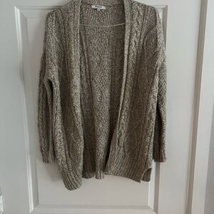 Madewell Women's Warm Taupe Cable Knit Cardigan Sweater